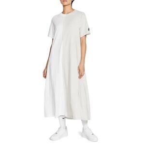 Nike Sportwear's Organic Cotton Spliced Logo 2 Tone Short Sleeve Midi Dress Sz S